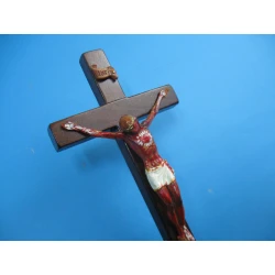 Krzyż pasyjny końca czasów serca Jezusowego drewniany 22 cm B